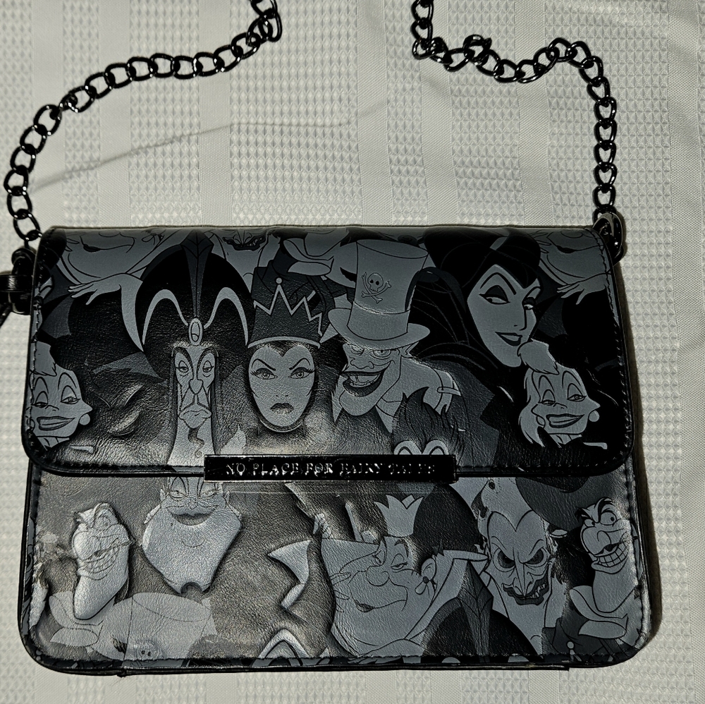 Loungefly Disney Villiams Purse Black and Gray